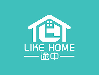 彭波的途中 like home民宿品牌logo設(shè)計logo設(shè)計