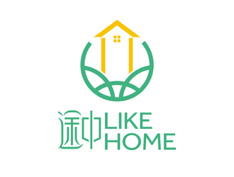 譚家強的途中 like home民宿品牌logo設(shè)計logo設(shè)計