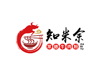 秦曉東的知米余牛肉粉餐廳標志logo設計