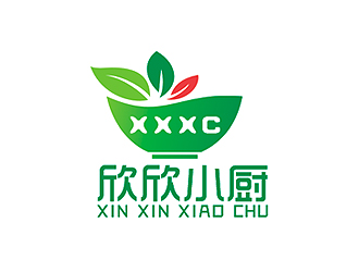 盛銘的欣欣小廚餐廳標志設計logo設計