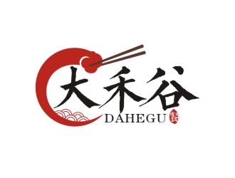 曾翼的大禾谷中式快餐標志設(shè)計logo設(shè)計