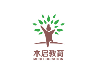 黃安悅的木啟教育logo設(shè)計logo設(shè)計