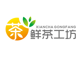 趙鵬的鮮茶工坊珍珠奶茶logo設(shè)計