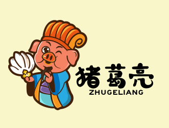 薛永輝的豬葛亮鮮肉卡通logo品牌商標設計logo設計