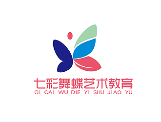 盛銘的七彩舞蝶藝術(shù)教育logo設(shè)計