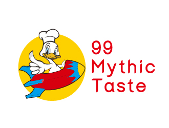 宋從堯的99 Mythic Taste（一只開飛機/火箭的鴨子）logo設計