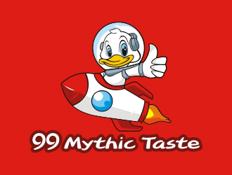 曾翼的99 Mythic Taste（一只開飛機(jī)/火箭的鴨子）logo設(shè)計