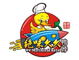 楊福的99 Mythic Taste（一只開飛機(jī)/火箭的鴨子）logo設(shè)計