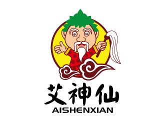 張俊的艾神仙艾灸卡通商標設計logo設計