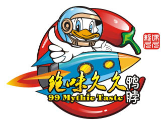 楊福的99 Mythic Taste（一只開飛機(jī)/火箭的鴨子）logo設(shè)計