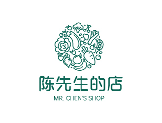 杜莉萍的陳先生的店logo設(shè)計