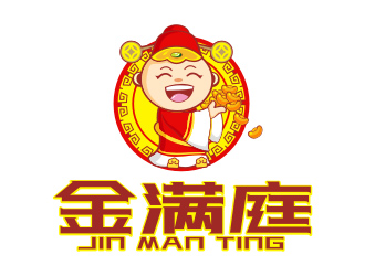 楊福的金滿庭休閑食品卡通logo設(shè)計(jì)logo設(shè)計(jì)