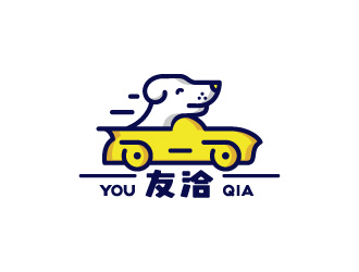 周金進(jìn)的開敞蓬車的牧羊犬卡通Logologo設(shè)計(jì)