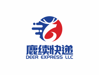 何嘉健的英文：Deer Express LLC, 中文：鹿續(xù)快遞logo設(shè)計