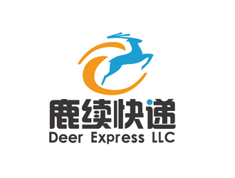 秦曉東的英文：Deer Express LLC, 中文：鹿續(xù)快遞logo設(shè)計