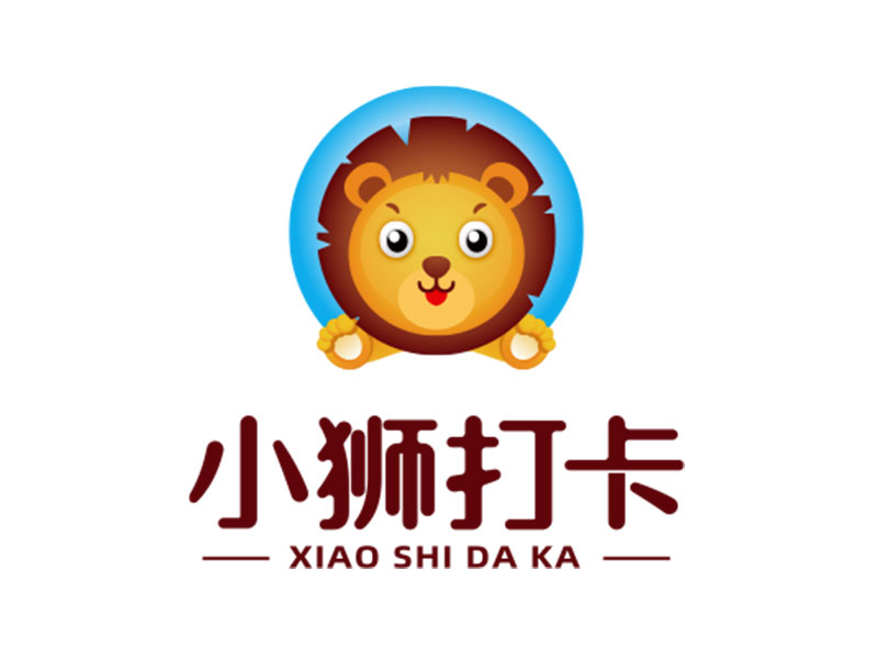 鐘炬的小獅打卡logo設計