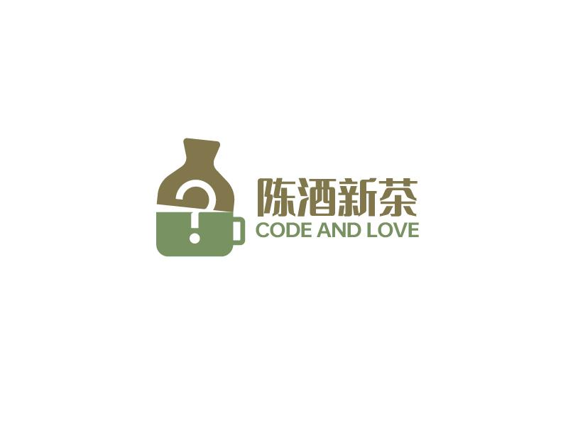 唐國強的陳酒新茶logo設計