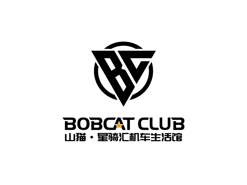 張俊的山貓·星騎匯機(jī)車(chē)生活館（BOBCAT CLUB）logo設(shè)計(jì)