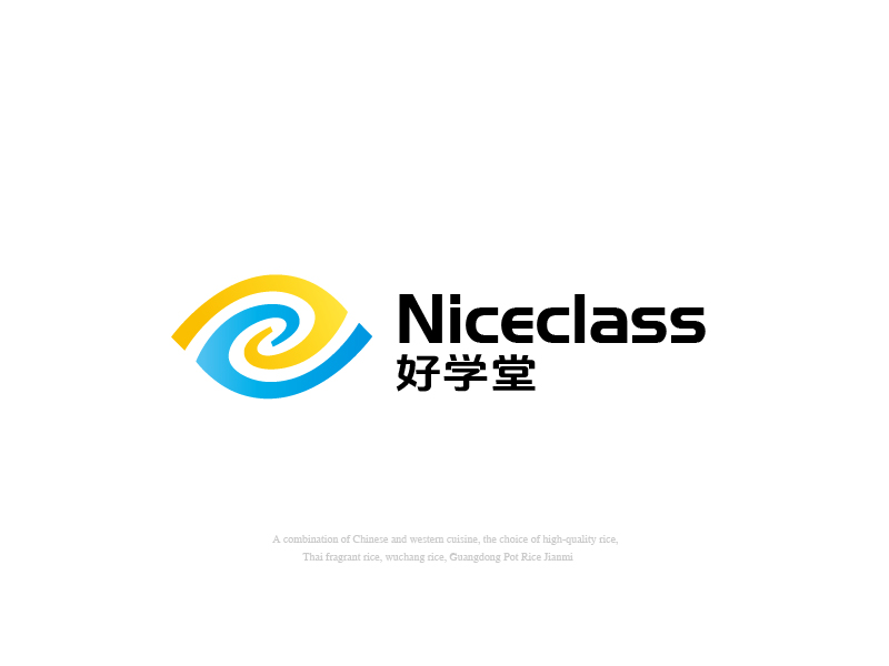 張俊的英文名字是“Niceclass ”，中文名字是“好學(xué)堂”logo設(shè)計(jì)