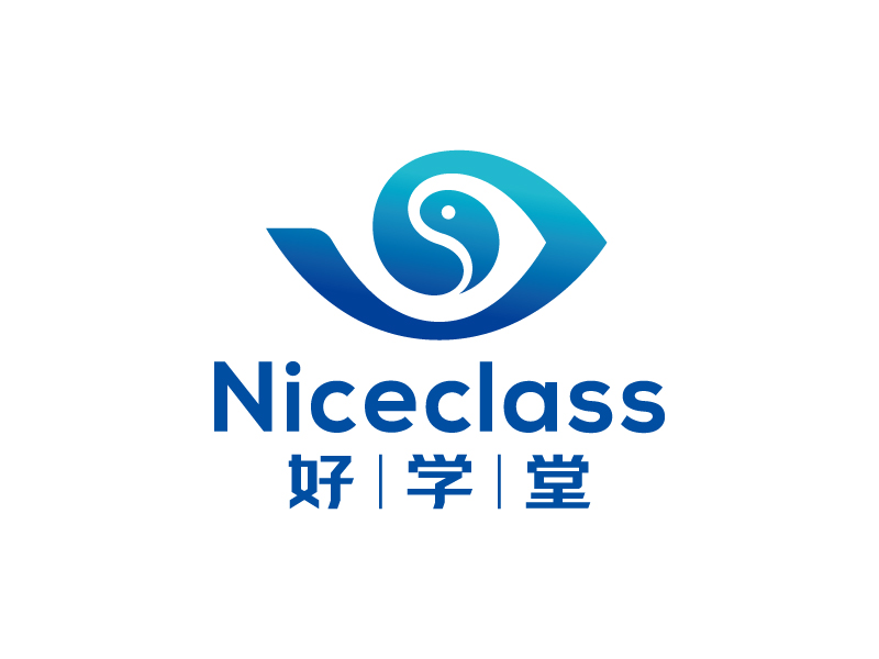 王濤的英文名字是“Niceclass ”，中文名字是“好學(xué)堂”logo設(shè)計(jì)