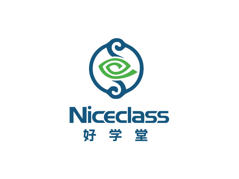 朱紅娟的英文名字是“Niceclass ”，中文名字是“好學(xué)堂”logo設(shè)計(jì)