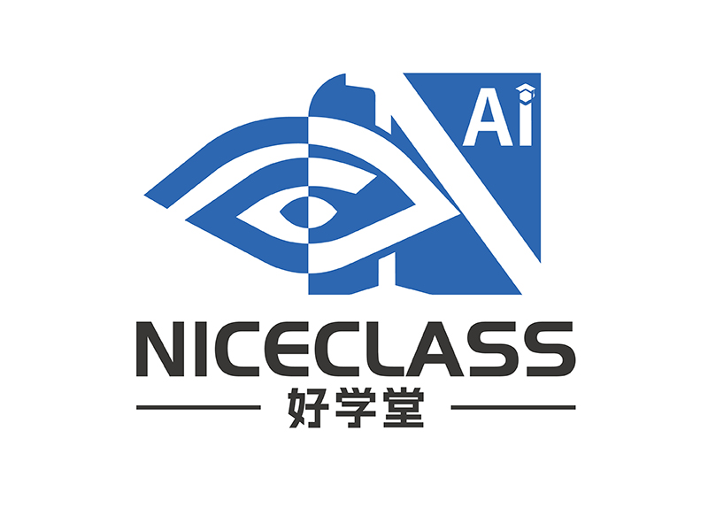 劉青松的英文名字是“Niceclass ”，中文名字是“好學(xué)堂”logo設(shè)計(jì)